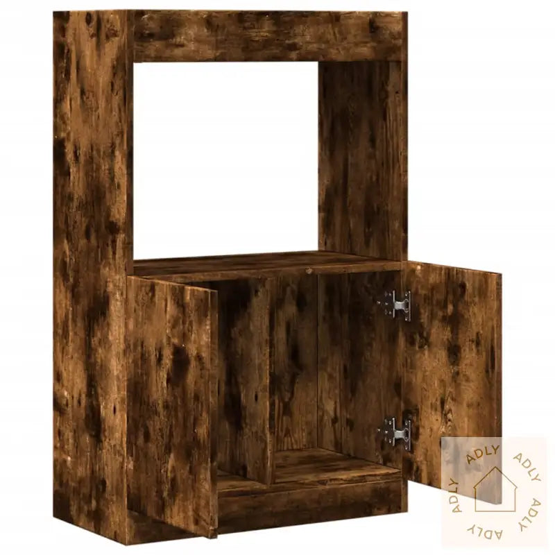 Highboard Røkt Eik 63X33X100 Cm Konstruert Tre