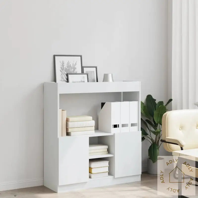 Highboard Hvit 92X33X100 Cm Konstruert Tre