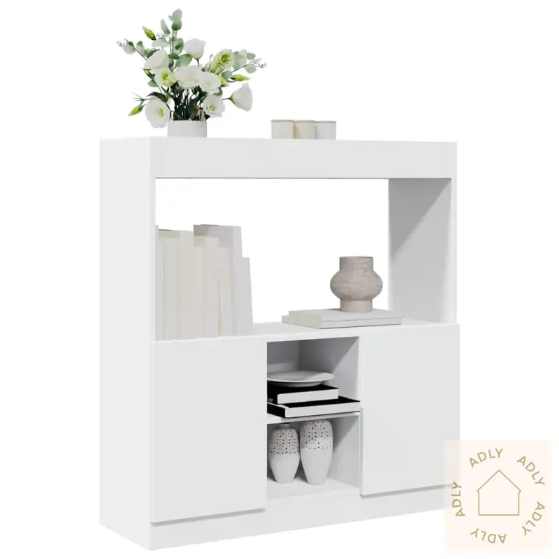 Highboard Hvit 92X33X100 Cm Konstruert Tre