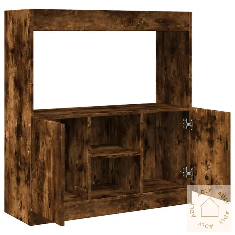Highboard Røkt Eik 92X33X100 Cm Konstruert Tre