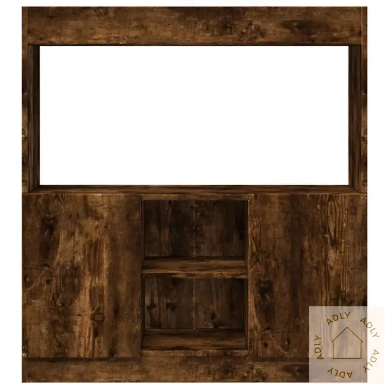 Highboard Røkt Eik 92X33X100 Cm Konstruert Tre