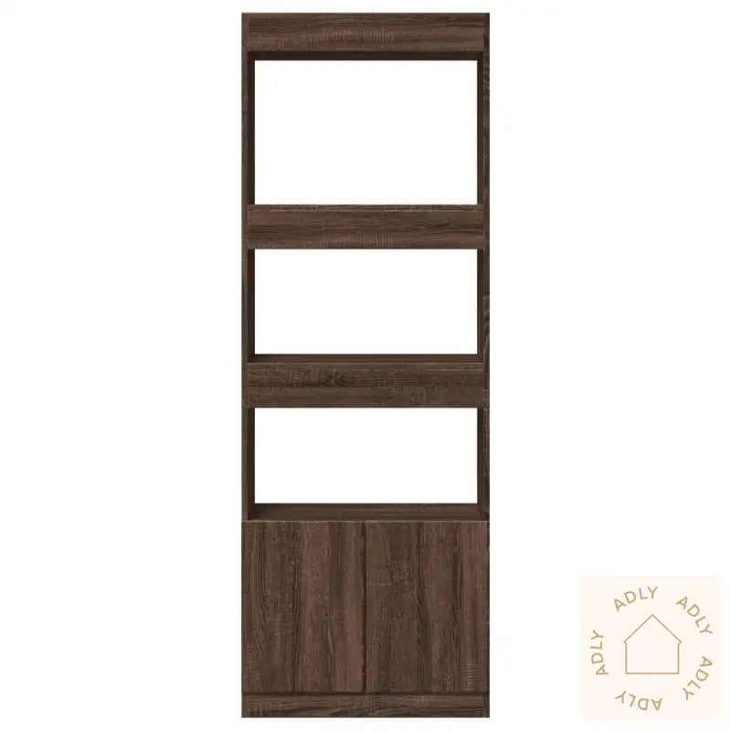 Highboard Brun Eik 63X33X180 Cm Konstruert Tre