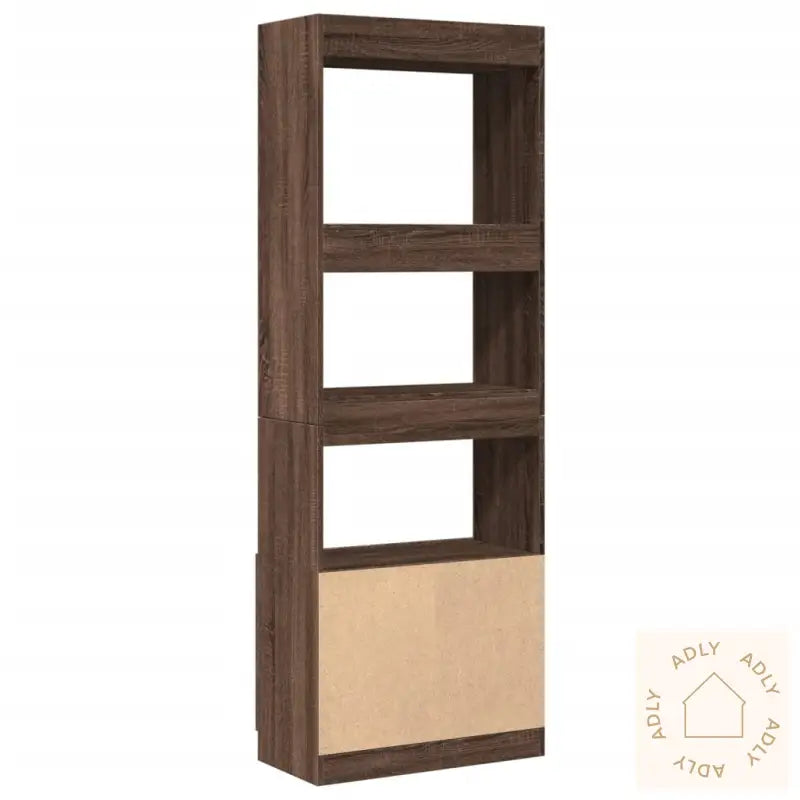 Highboard Brun Eik 63X33X180 Cm Konstruert Tre
