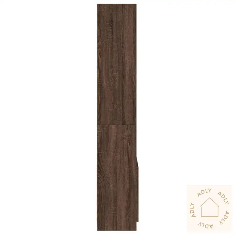 Highboard Brun Eik 63X33X180 Cm Konstruert Tre