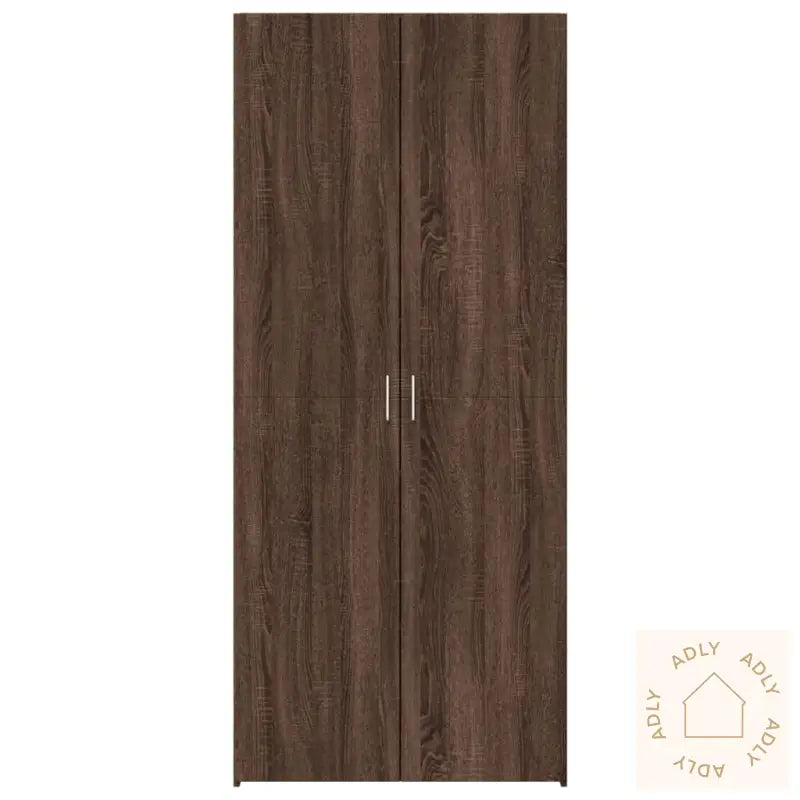 Highboard Brun Eik 80X42,5X185 Cm Konstruert Tre