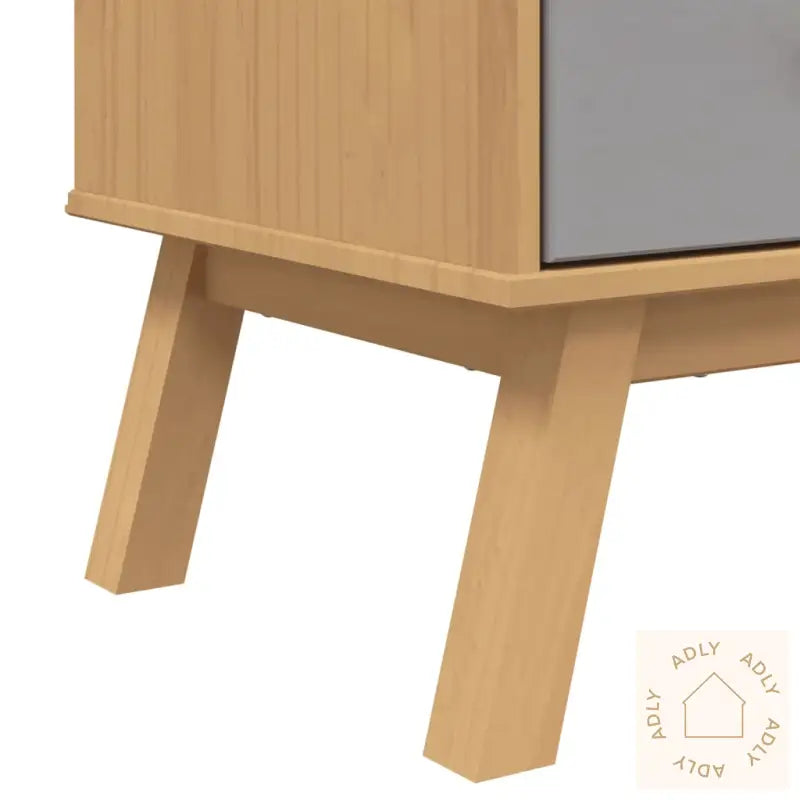 Highboard Olden Grå Og Brun 85X43X125 Cm Heltre Furu