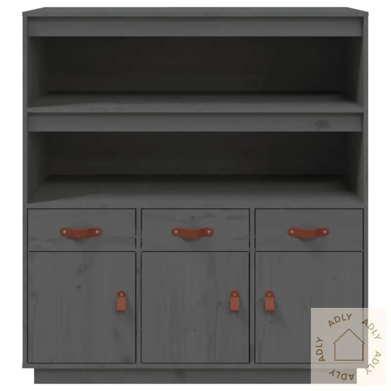 Highboard Grå 100X40X108,5 Cm Heltre Furu