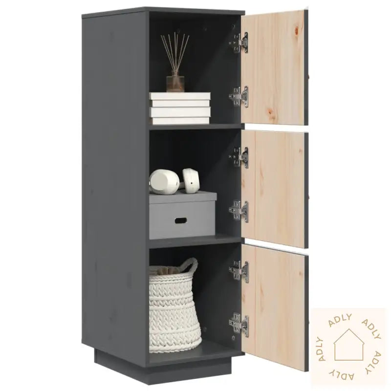 Highboard Grå 34X40X108,5 Cm Heltre Furu