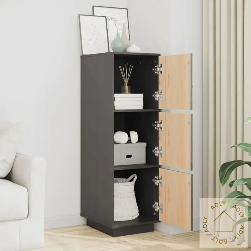 Highboard Grå 34X40X108,5 Cm Heltre Furu