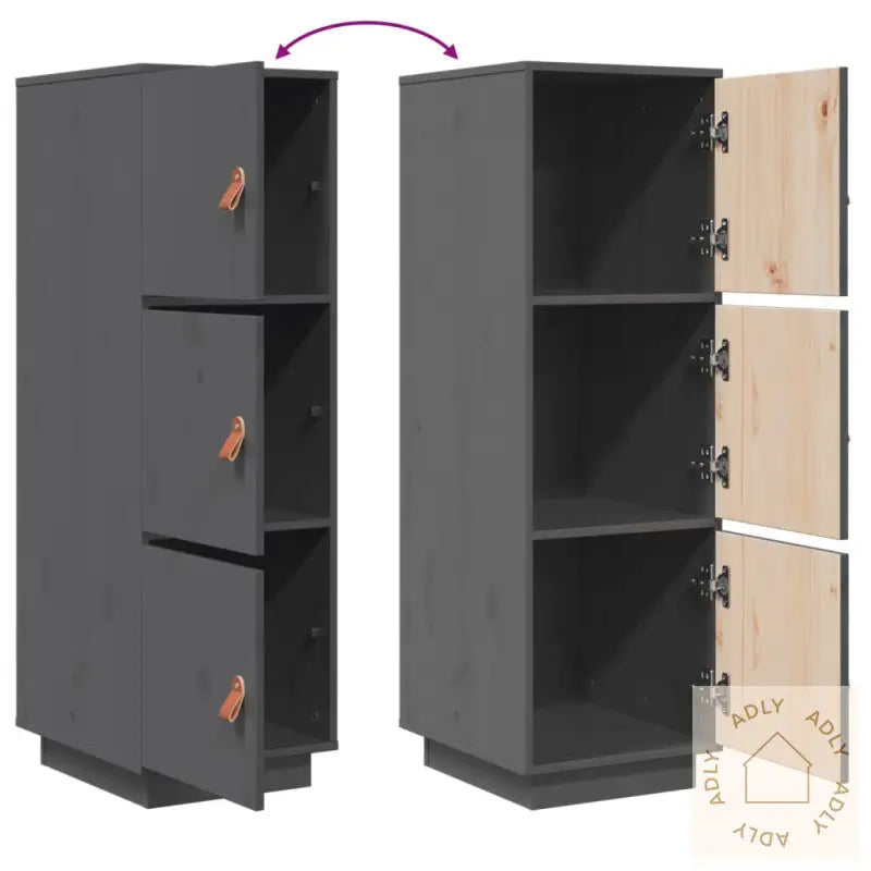 Highboard Grå 34X40X108,5 Cm Heltre Furu