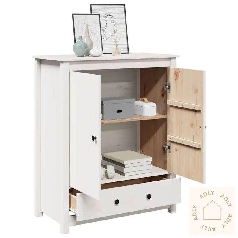 Highboard Hvit 83X41,5X100 Cm Heltre Furu