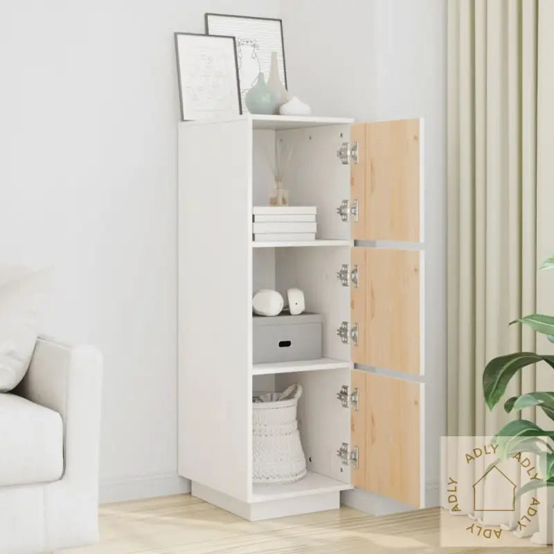 Highboard Hvit 34X40X108,5 Cm Heltre Furu