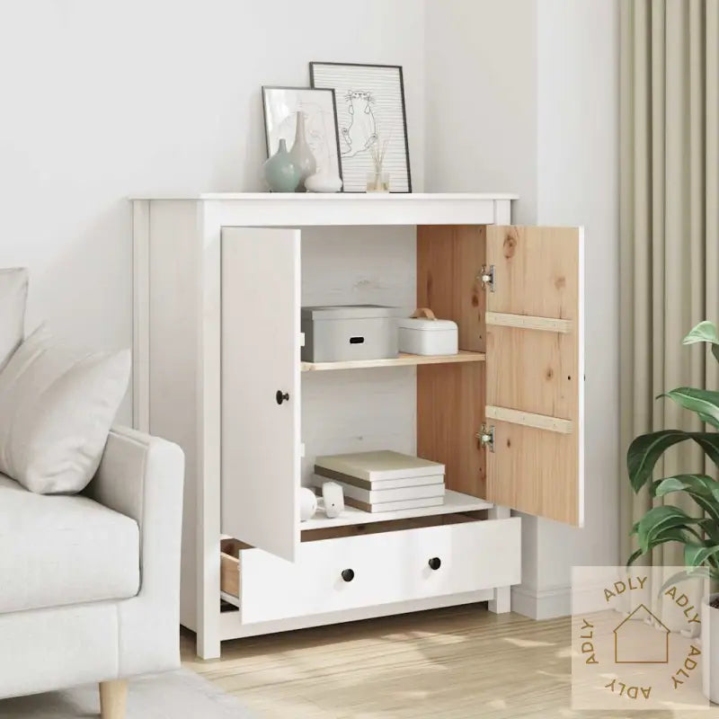 Highboard Hvit 83X41,5X100 Cm Heltre Furu