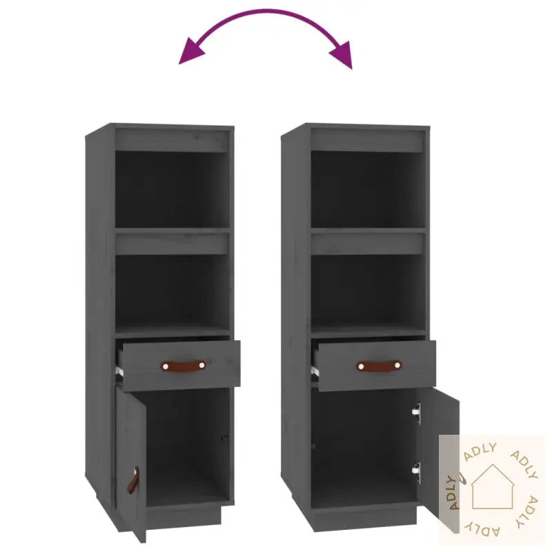 Highboard Grå 34X40X108,5 Cm Heltre Furu