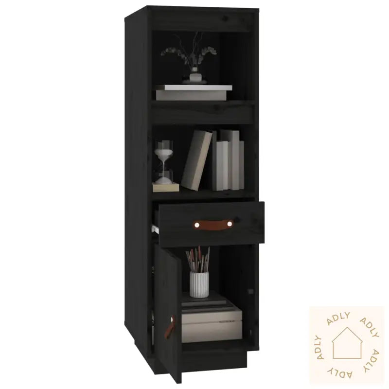 Highboard Svart 34X40X108,5 Cm Heltre Furu