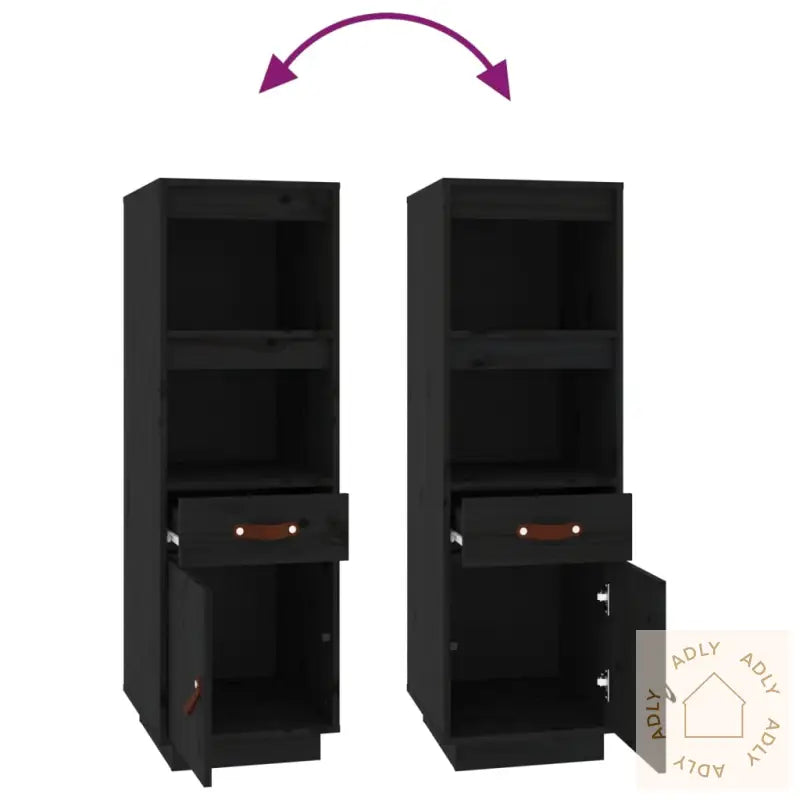 Highboard Svart 34X40X108,5 Cm Heltre Furu
