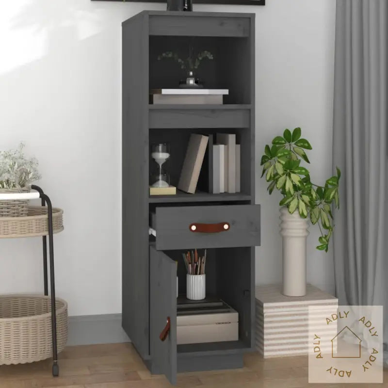Highboard Grå 34X40X108,5 Cm Heltre Furu