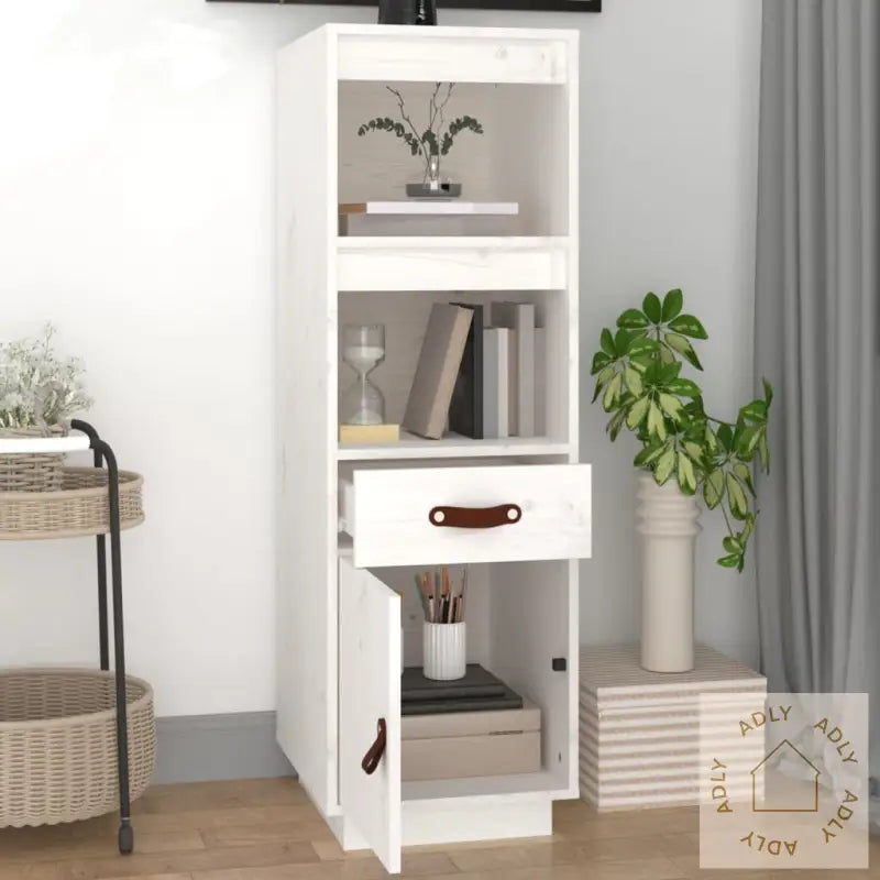 Highboard Hvit 34X40X108,5 Cm Heltre Furu