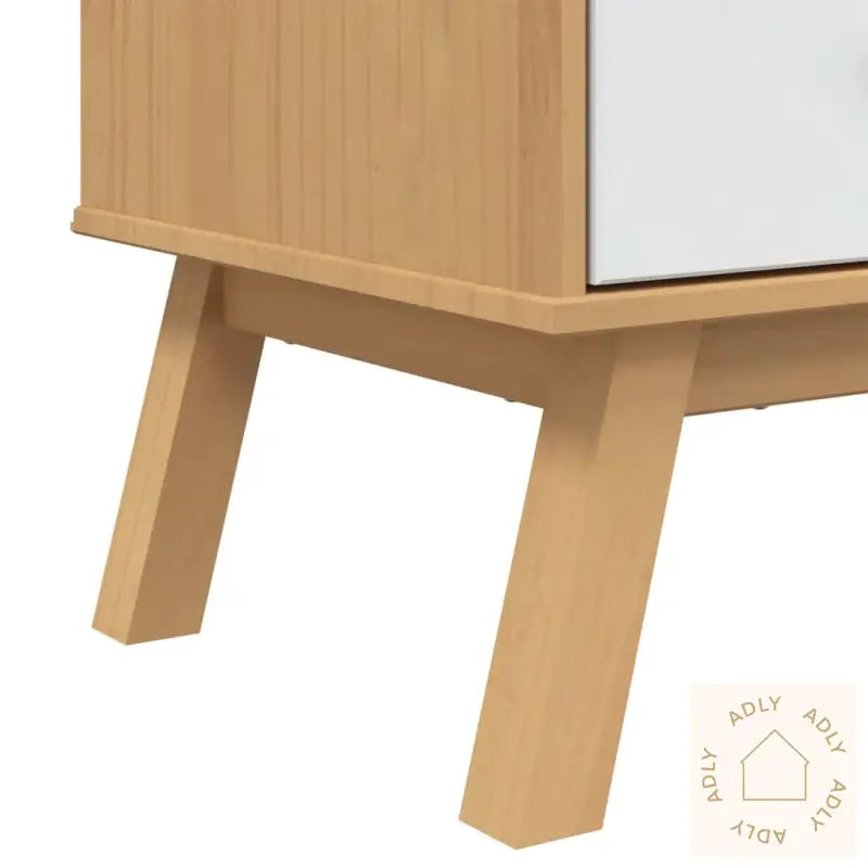 Highboard Olden Hvit Og Brun 85X43X125 Cm Heltre Furu