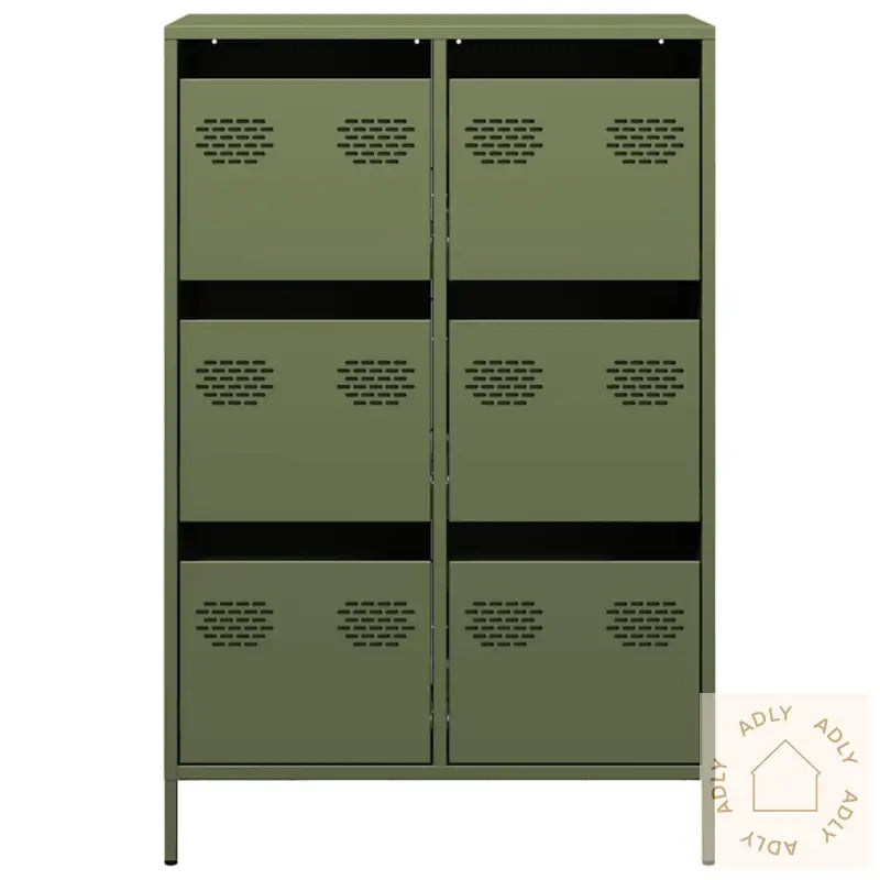 Highboard Olivengrønn 68X39X101,5 Cm Stål