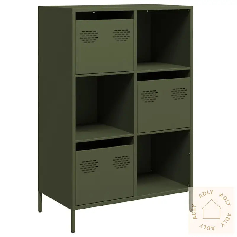 Highboard Olivengrønn 68X39X103,5 Cm Stål