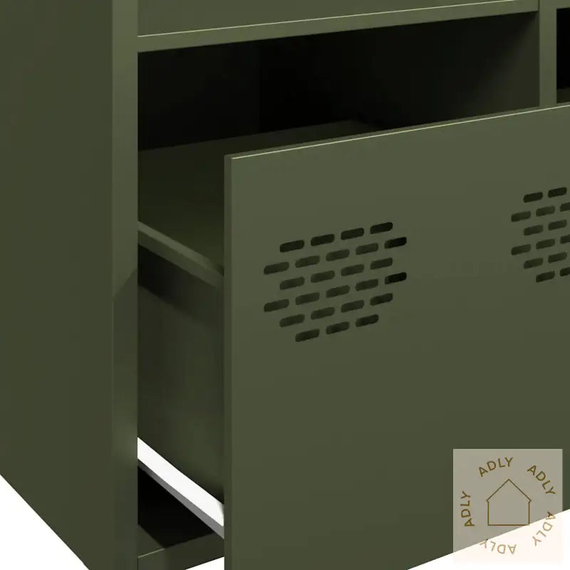 Highboard Olivengrønn 68X39X103,5 Cm Stål