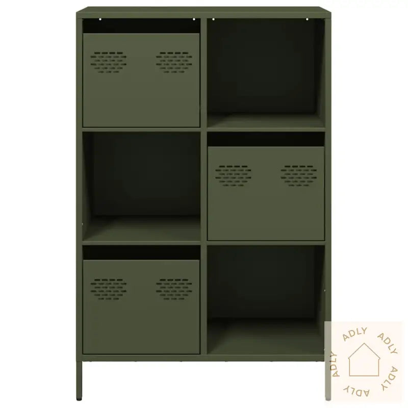 Highboard Olivengrønn 68X39X103,5 Cm Stål