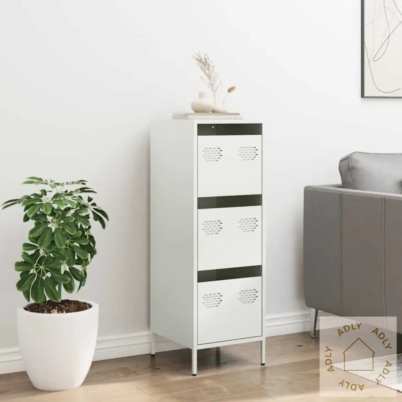Highboard Hvit 39X35X103,5 Cm Stål