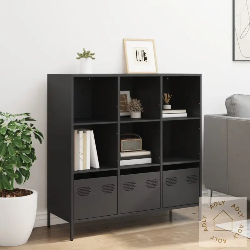 Highboard Svart 101,5X39X103,5 Cm Stål