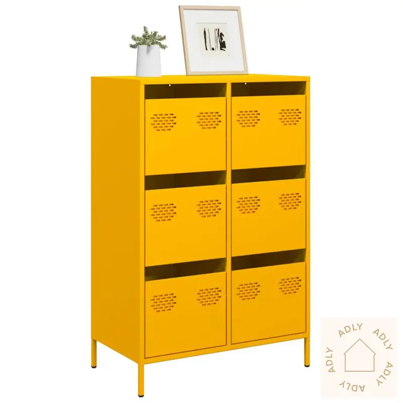 Highboard Sennepsgul 68X39X101,5 Cm Stål