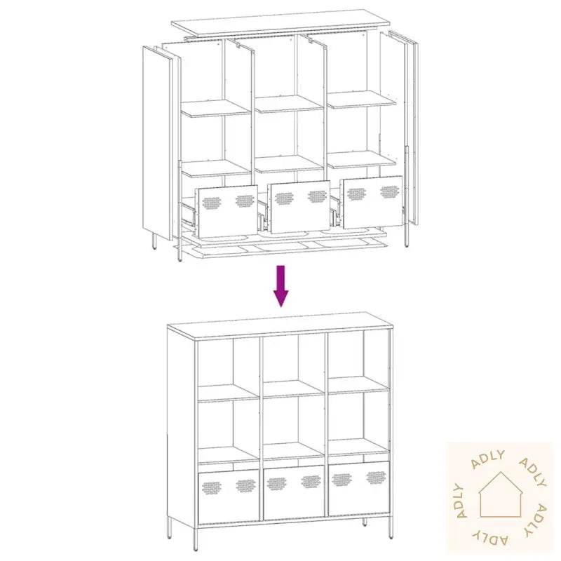 Highboard Hvit 101,5X39X103,5 Cm Stål
