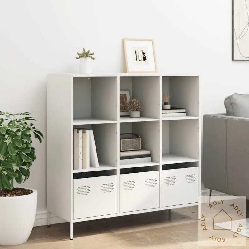 Highboard Hvit 101,5X39X103,5 Cm Stål