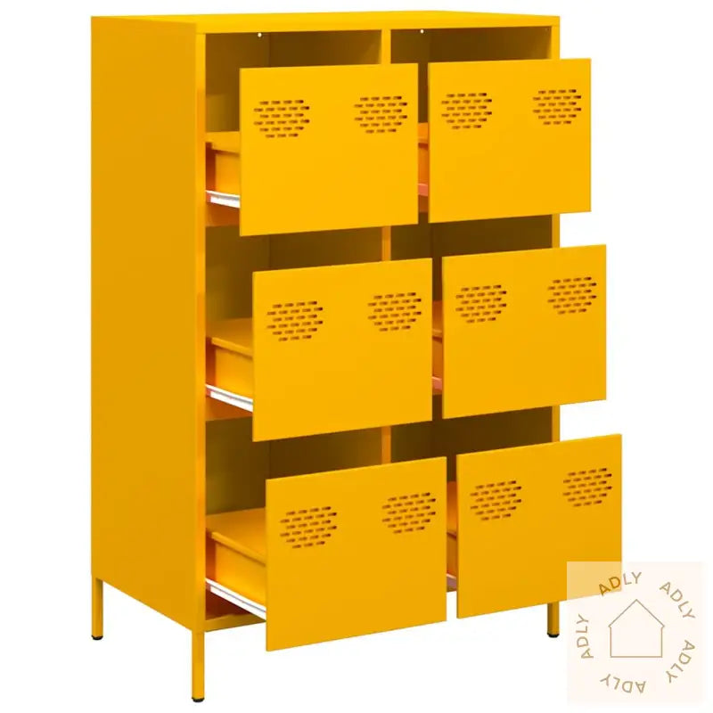 Highboard Sennepsgul 68X39X101,5 Cm Stål