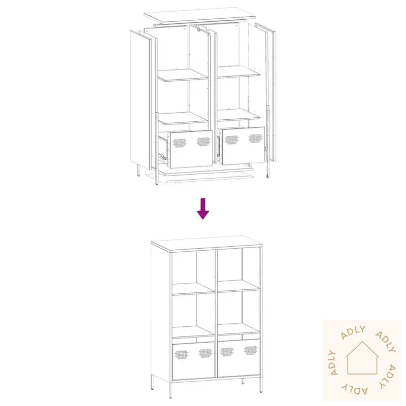 Highboard Hvit 68X39X103,5 Cm Stål