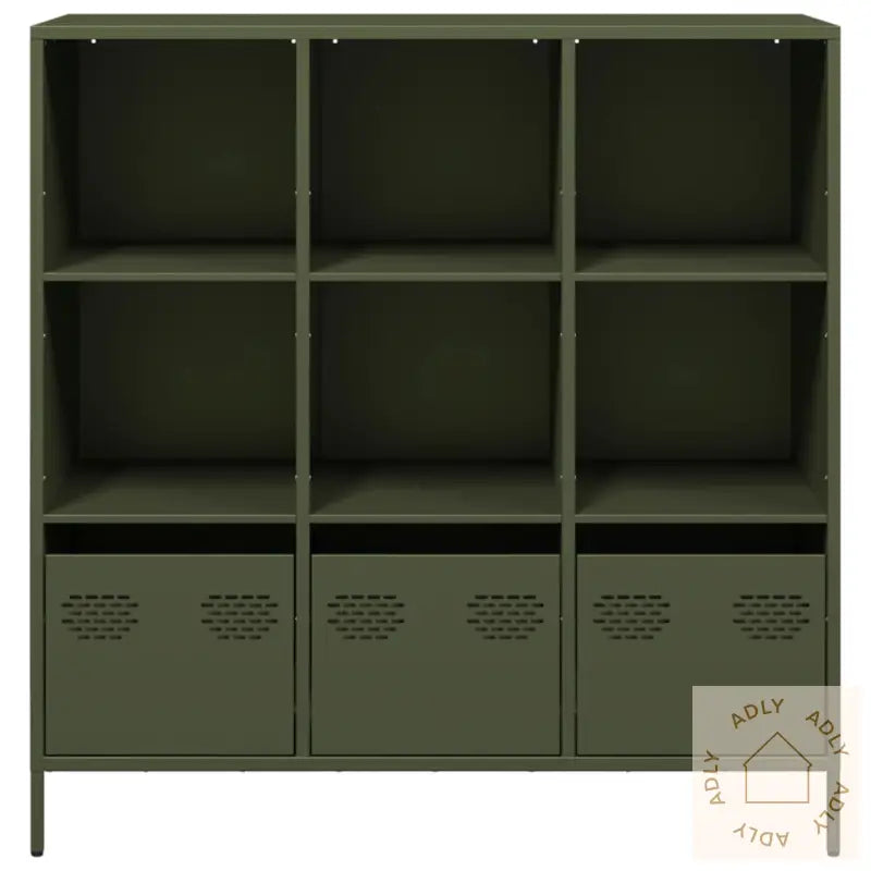 Highboard Olivengrønn 101,5X39X103,5 Cm Stål