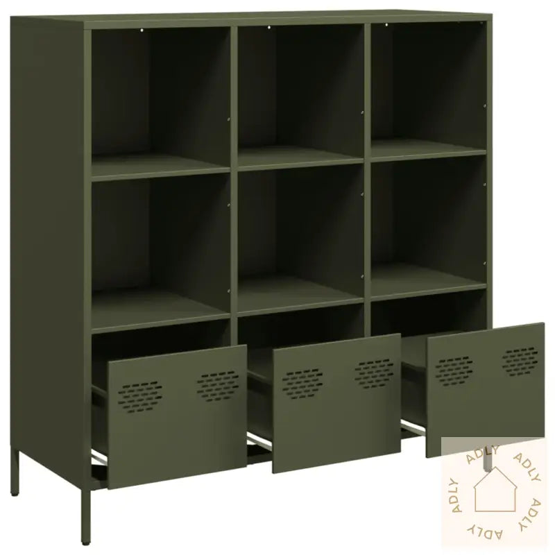 Highboard Olivengrønn 101,5X39X103,5 Cm Stål