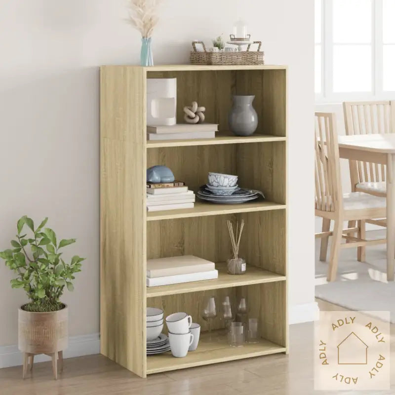 Hylle Sonoma Eik 70X41X124 Cm Konstruert Tre