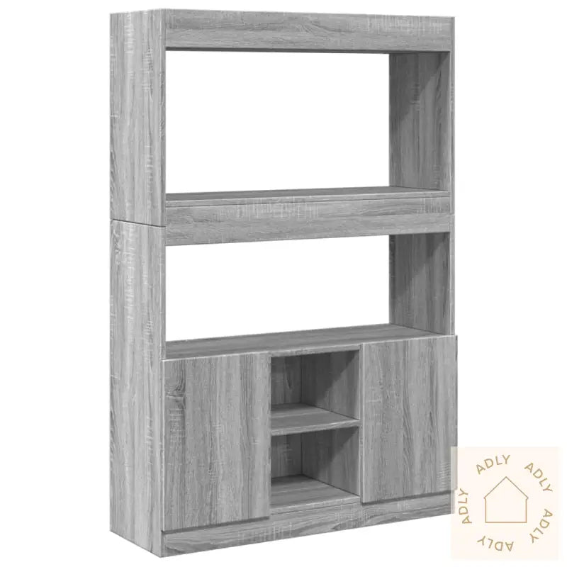 Highboard Grå Sonoma 92X33X140 Cm Konstruert Tre