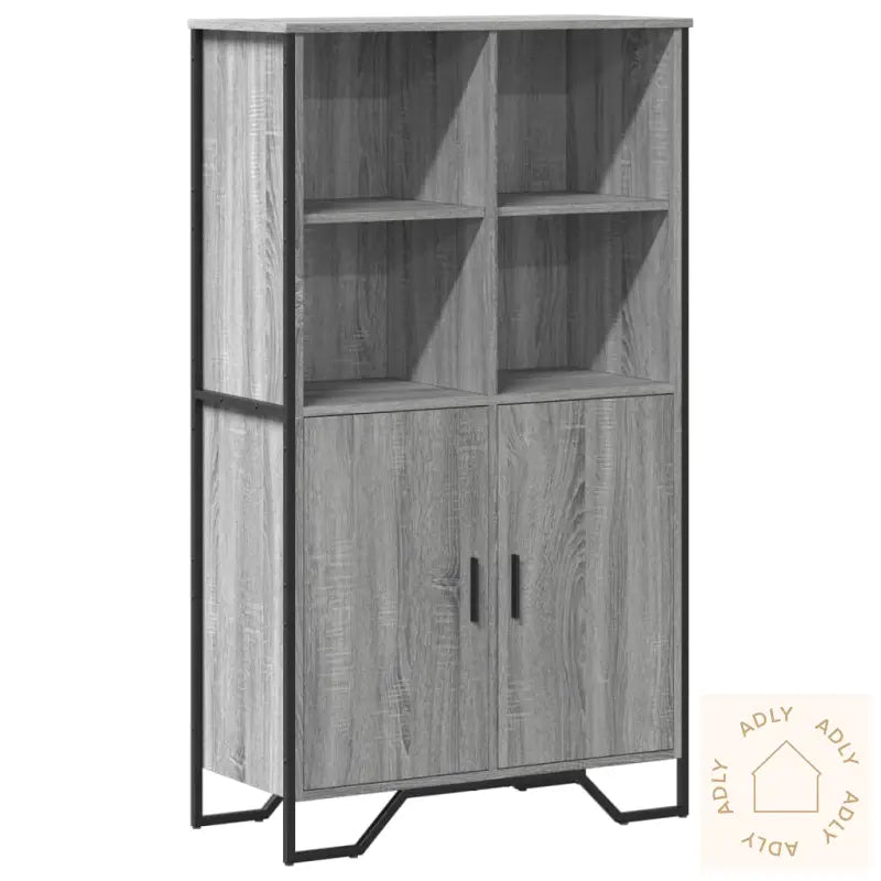 Highboard Grå Sonoma 79,5X35,5X137,5 Cm Konstruert Tre