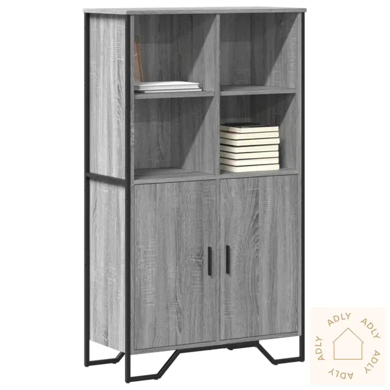 Highboard Grå Sonoma 79,5X35,5X137,5 Cm Konstruert Tre