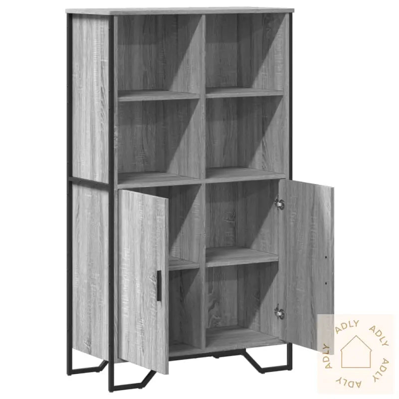 Highboard Grå Sonoma 79,5X35,5X137,5 Cm Konstruert Tre