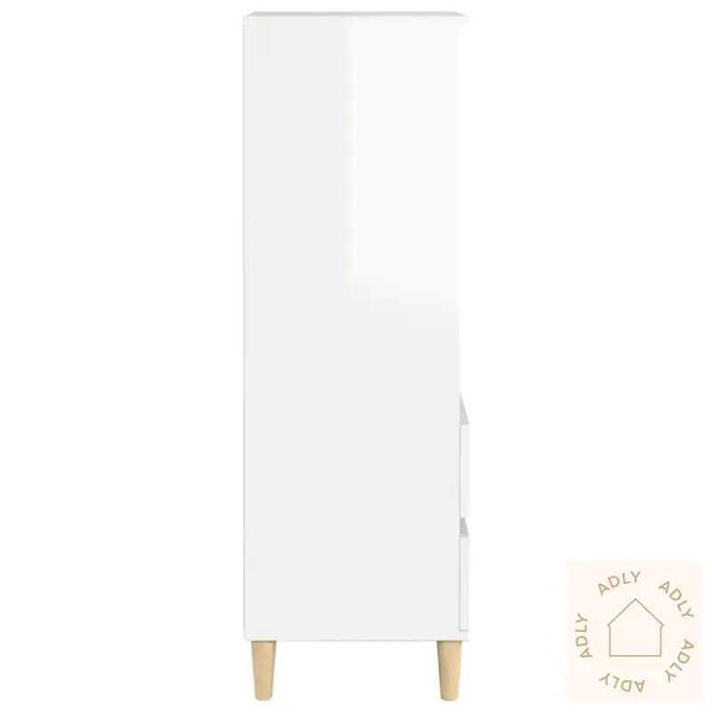 Highboard Høyglans Hvit 40X36X110 Cm Konstruert Tre