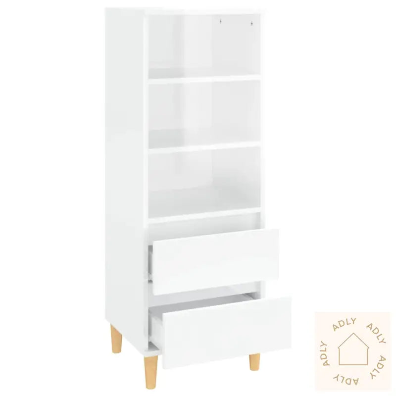 Highboard Høyglans Hvit 40X36X110 Cm Konstruert Tre