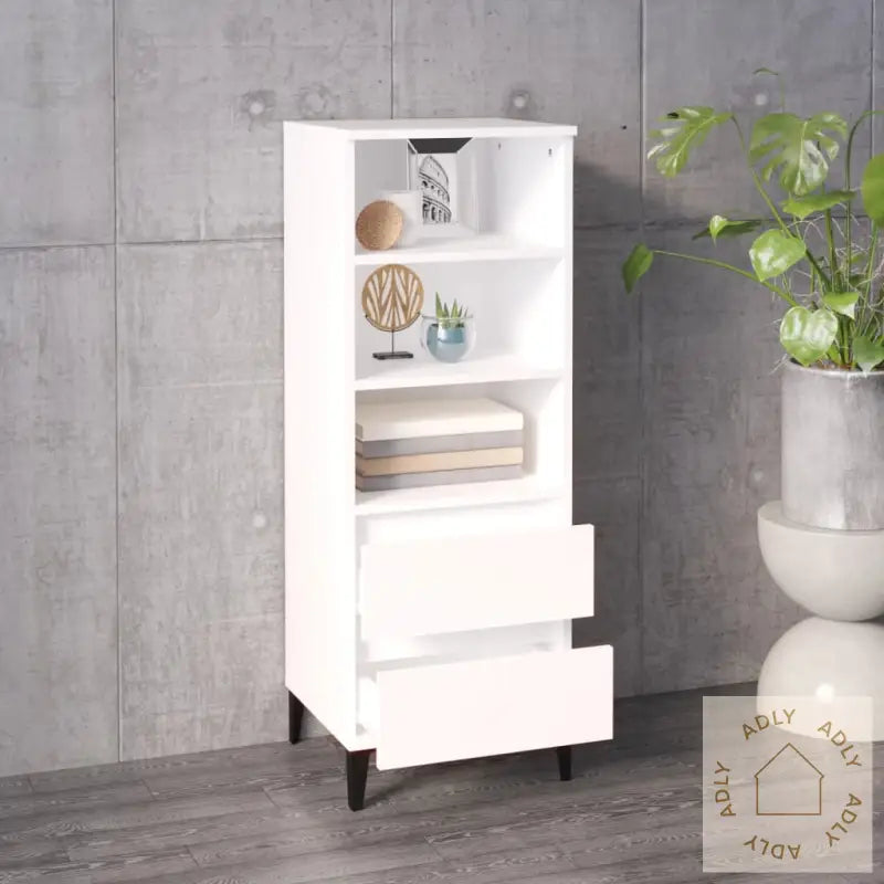 Highboard Hvit 40X36X110 Cm Konstruert Tre