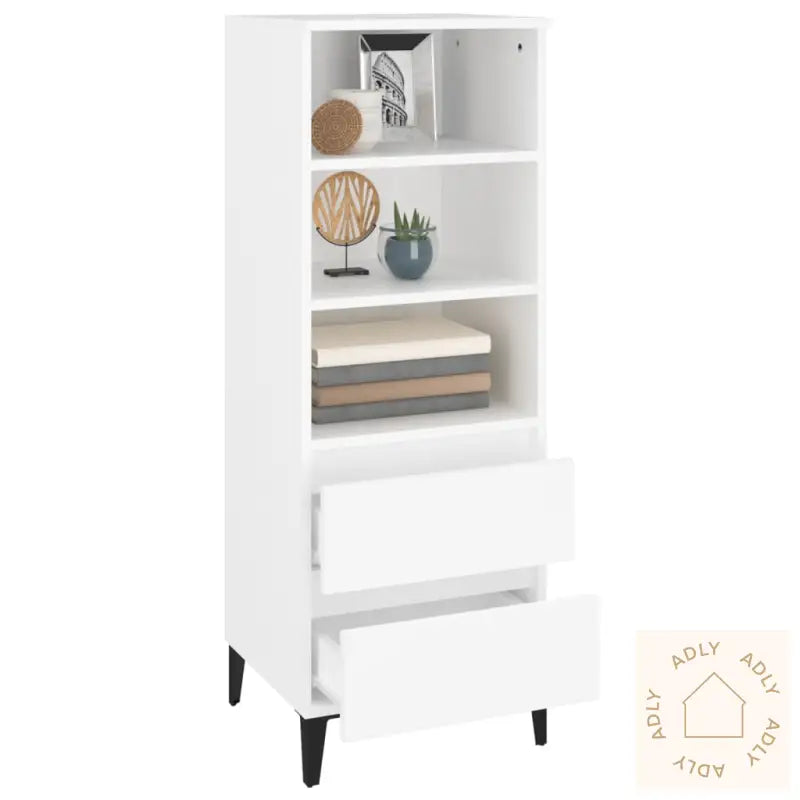 Highboard Hvit 40X36X110 Cm Konstruert Tre
