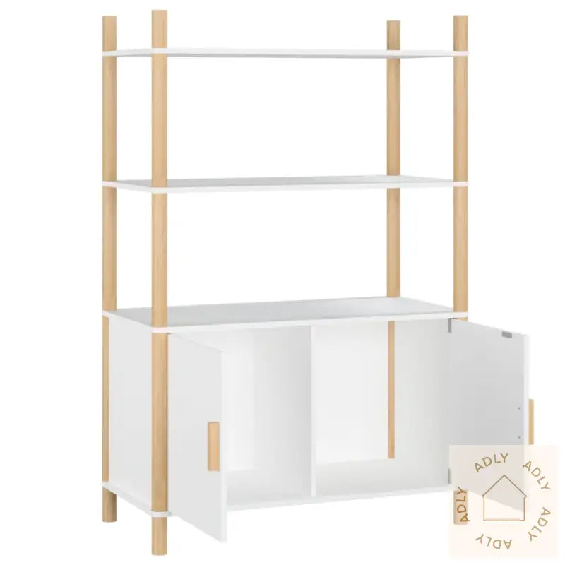 Highboard Hvit 80X40X121 Cm Konstruert Tre