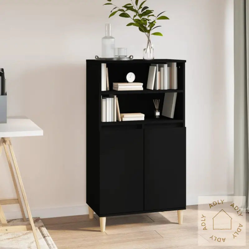 Highboard Svart 60X36X110 Cm Konstruert Tre