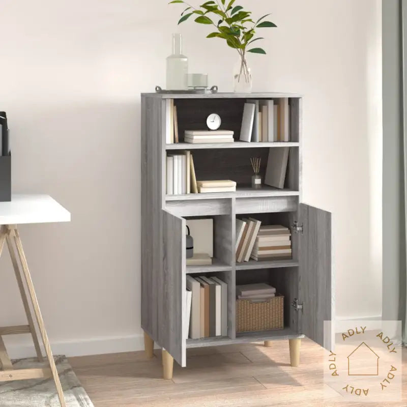 Highboard Grå Sonoma 60X36X110 Cm Konstruert Tre