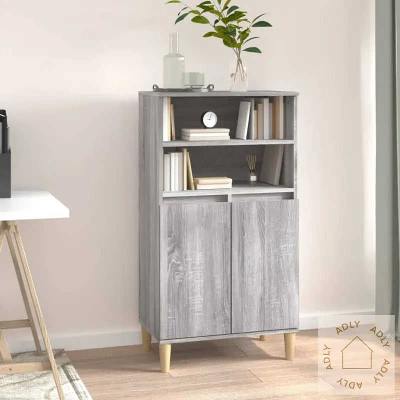 Highboard Grå Sonoma 60X36X110 Cm Konstruert Tre