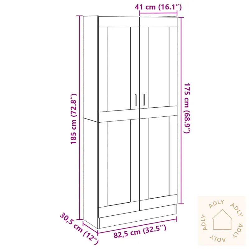 Highboard Gammelt Tre 82,5X30,5X185 Cm Konstruert Tre